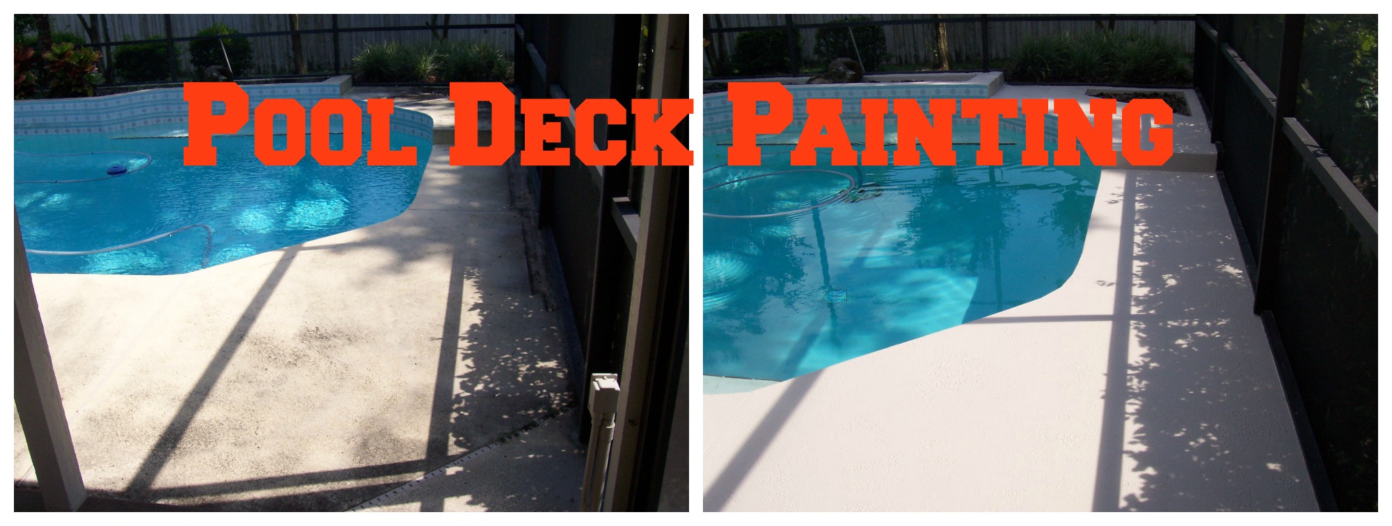 Pool Deck before and after painting